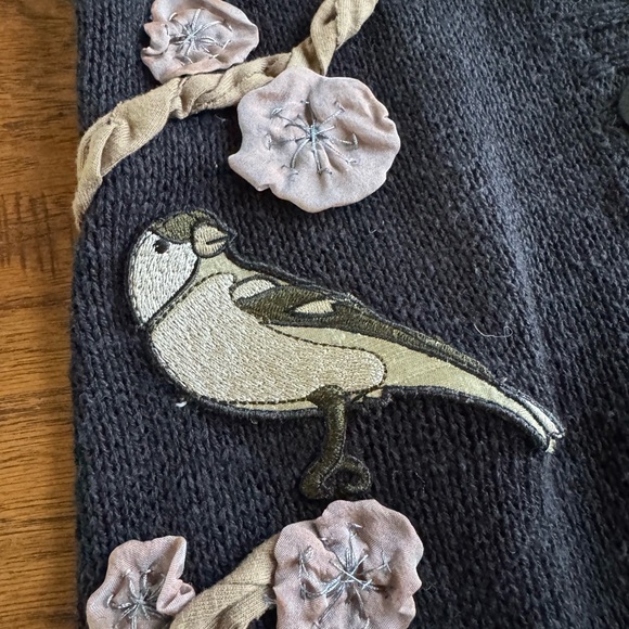 Cevelo Black Cardigan Embellished Appliqué - Picture 7 of 15